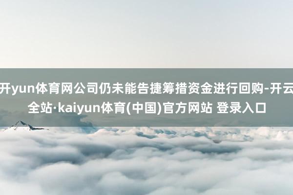 开yun体育网公司仍未能告捷筹措资金进行回购-开云全站·kaiyun体育(中国)官方网站 登录入口