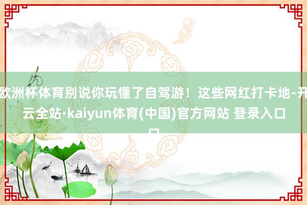 欧洲杯体育别说你玩懂了自驾游！这些网红打卡地-开云全站·kaiyun体育(中国)官方网站 登录入口