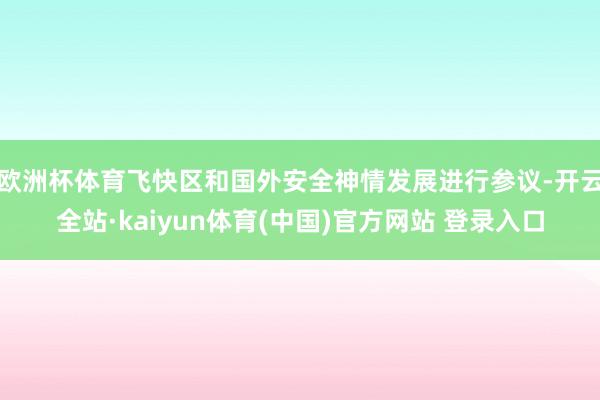欧洲杯体育飞快区和国外安全神情发展进行参议-开云全站·kaiyun体育(中国)官方网站 登录入口