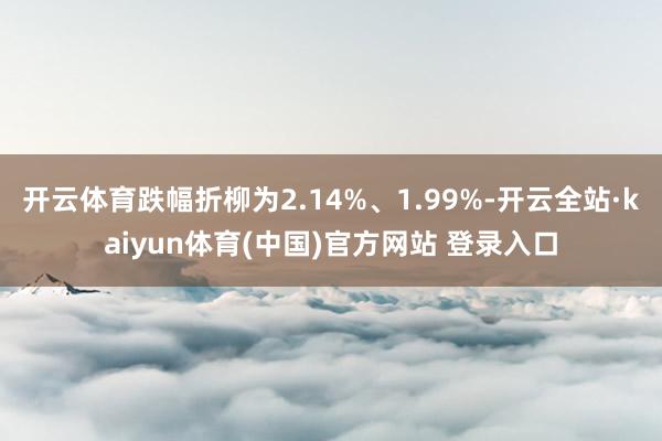 开云体育跌幅折柳为2.14%、1.99%-开云全站·kaiyun体育(中国)官方网站 登录入口