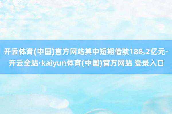 开云体育(中国)官方网站其中短期借款188.2亿元-开云全站·kaiyun体育(中国)官方网站 登录入口