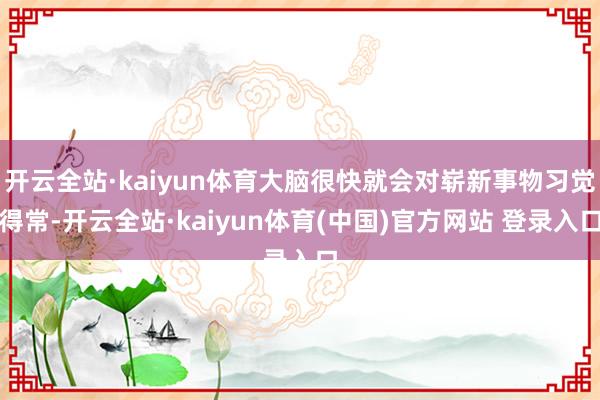 开云全站·kaiyun体育大脑很快就会对崭新事物习觉得常-开云全站·kaiyun体育(中国)官方网站 登录入口