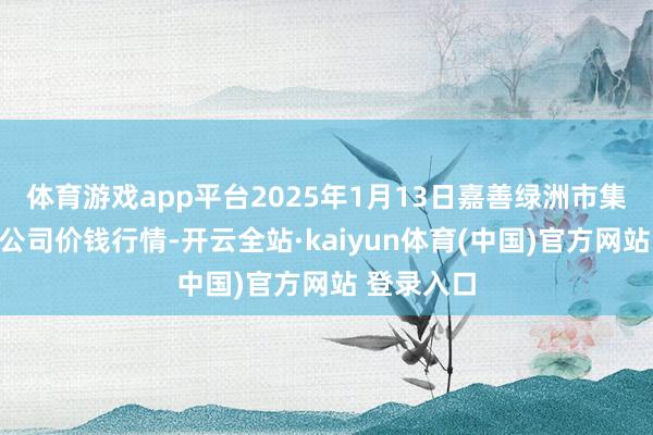 体育游戏app平台2025年1月13日嘉善绿洲市集开拓有限公司价钱行情-开云全站·kaiyun体育(中国)官方网站 登录入口