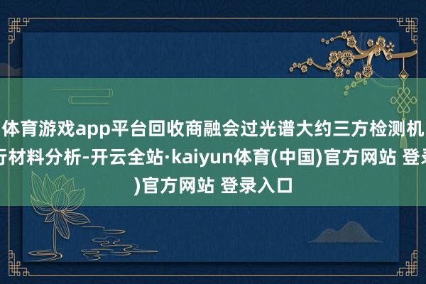 体育游戏app平台回收商融会过光谱大约三方检测机构进行材料分析-开云全站·kaiyun体育(中国)官方网站 登录入口