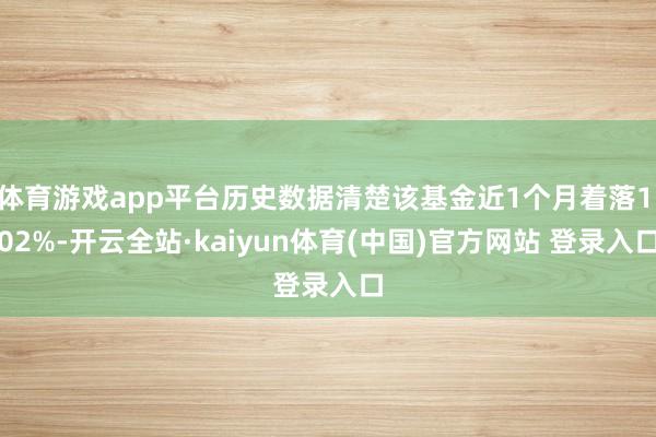 体育游戏app平台历史数据清楚该基金近1个月着落1.02%-开云全站·kaiyun体育(中国)官方网站 登录入口