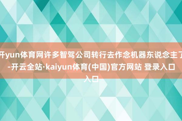 开yun体育网许多智驾公司转行去作念机器东说念主了-开云全站·kaiyun体育(中国)官方网站 登录入口