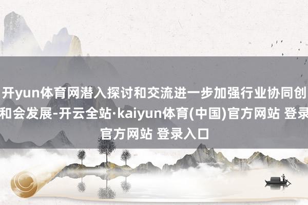开yun体育网潜入探讨和交流进一步加强行业协同创新、和会发展-开云全站·kaiyun体育(中国)官方网站 登录入口