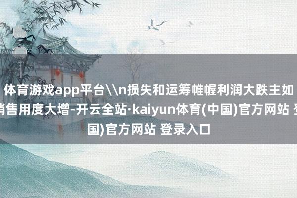 体育游戏app平台\n损失和运筹帷幄利润大跌主如果因为销售用度大增-开云全站·kaiyun体育(中国)官方网站 登录入口
